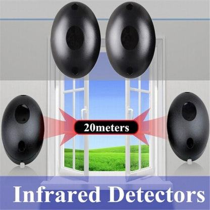 Infrared Beam Sensor Security Alarm, Anti-Jamming Outdoor Indoor Motion Detector, 20M Detection Range, DC 12-24V Perimeter Alarm Sensor for Home Driveway Gate Garage Yard Security System