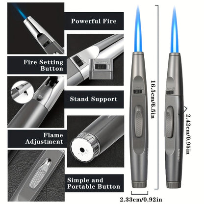 JOBON Pen-Style Torch Lighter with Angled Nozzle, Slim Metal Body and Included Gift Box Presentation