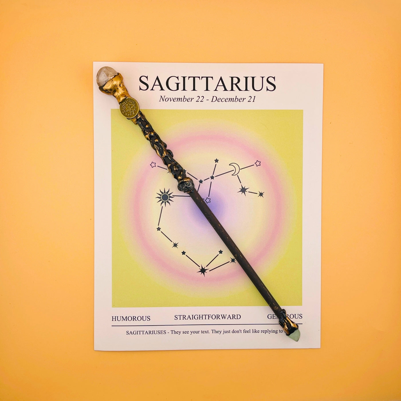Costume Accessories Zodiac Crystal Wand with Gift Box and Twelve Astrological Sign Options for Dress-Up