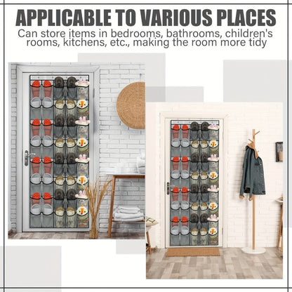 Over Door Shoe Storage Organizer with 28, 35 or 40 Mesh Compartments and Included Hooks for Home Organization