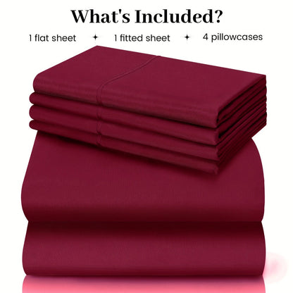 California King Sheet Set 6-Piece Breathable Cooling Bed Sheets Ultra-Soft Hotel Luxury Microfiber 18 Inch Deep Pocket Wrinkle Fade Resistant Flat Sheet Fitted Sheet 4 Pillowcases Multiple Colors