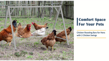 Chicken Swing Coop Toy Metal Perch for Backyard Hens Roosters Parrots Rabbits Promotes Exercise Balance Coordination Weather-Resistant Easy to Install Coop Accessory