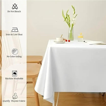 White Rectangular Tablecloth Set with Ten 60 x 102-Inch Covers for Banquet and Party Tables