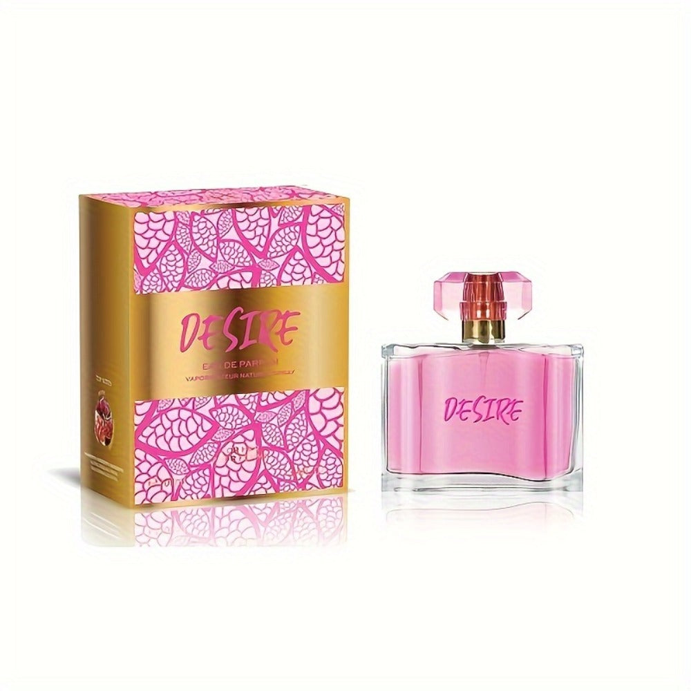 Perfume United Scents Desire for Women 100ml in Pink Bottle with Peony Source Profile for Daily Wear