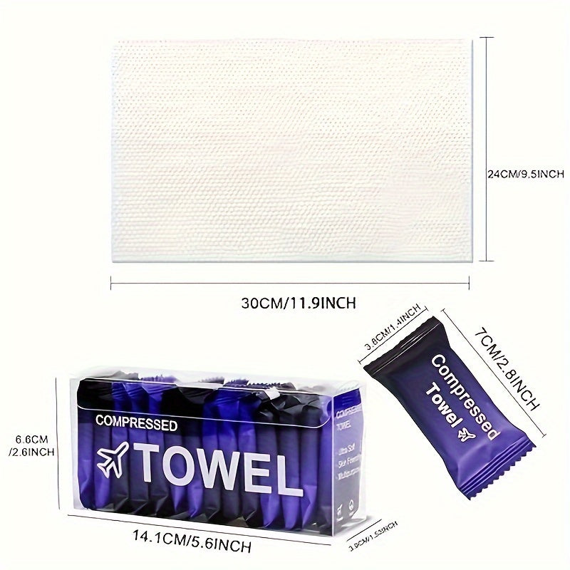 Individually Wrapped Compressed Towel Pack with 28-Piece or 28-Piece Plus 6-Strip Checkout Options
