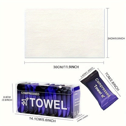 Individually Wrapped Compressed Towel Pack with 28-Piece or 28-Piece Plus 6-Strip Checkout Options