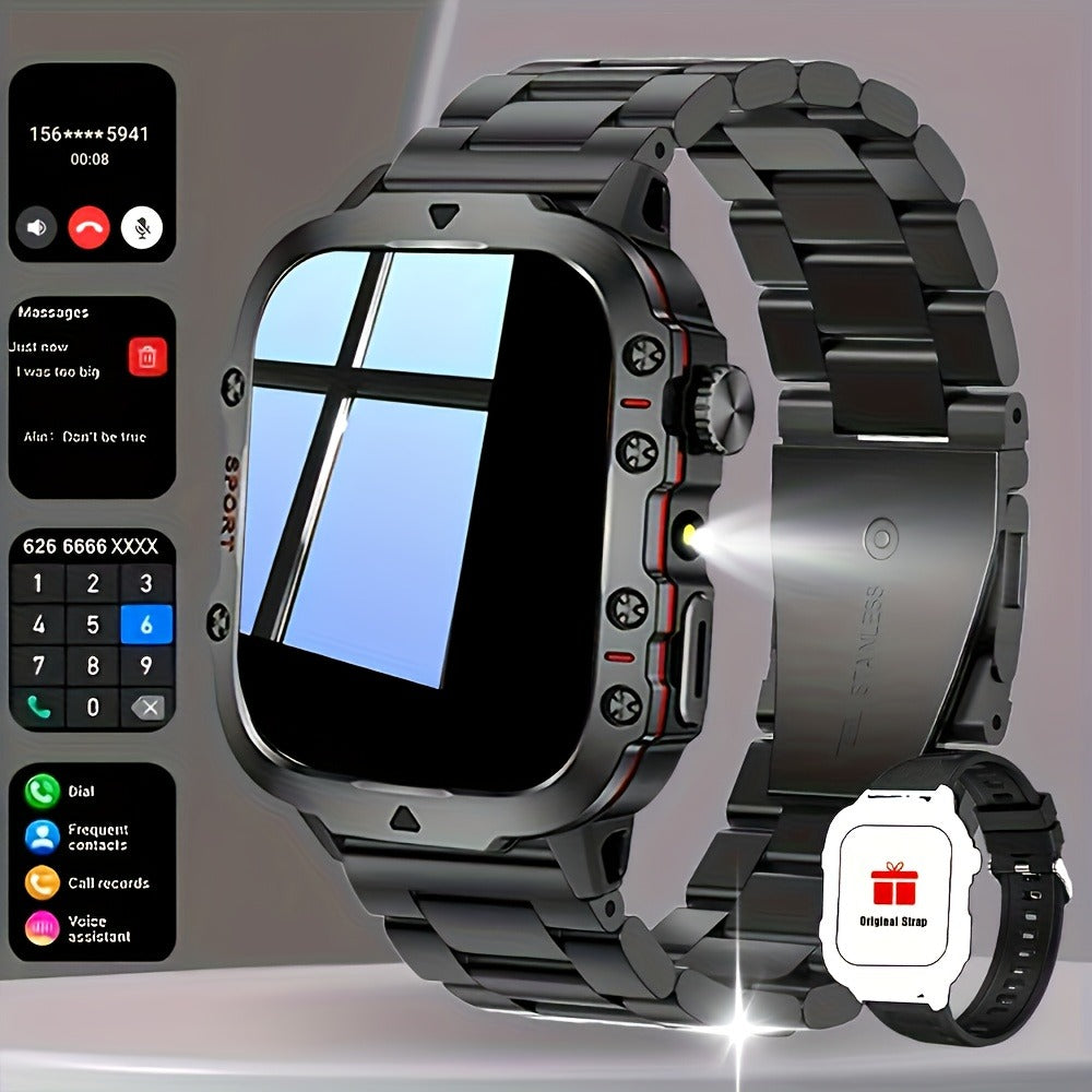 Smartwatch – Men's Outdoor 4.6" HD Touch Screen with Wireless Calling & LED Display, USB Charging, Multiple Sport Modes, Heart Rate…