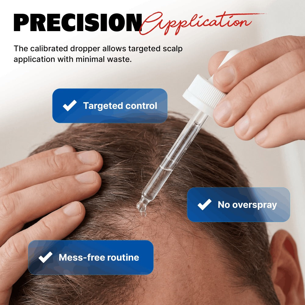 Minoxidil 5% Extra Strength Topical Solution for Men Hair Regrowth - Kirkland Signature 6-Month Supply, 6 x 60ml Bottles with Precision Dropper Applicator, Clinically Proven