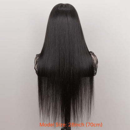 4x4 Lace Closure Straight Human Hair Wig in Natural Black with 12, 22 or 28 Inch Options for Women