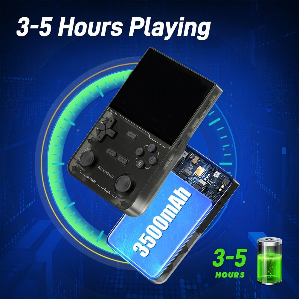 Portable Handheld Game Console Open Source 3.5 Inch IPS Screen 64GB TF Card Pre-Installed Emulator Ultra Long Battery OTG – Retro Gaming Handheld for Kids & Adults
