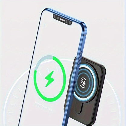 Slim Magnetic Wireless Power Bank in Black, Green, Pink, White or Purple with Included USB-C Cable