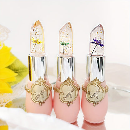 Jelly Lip Balm Set 6 Pack Color Changing — Temperature-Sensitive Dried Flower Extract, Sheer Moisturizing Clear Gloss, Natural Pink Tint, Long-Lasting Hydration Lip Care for Women