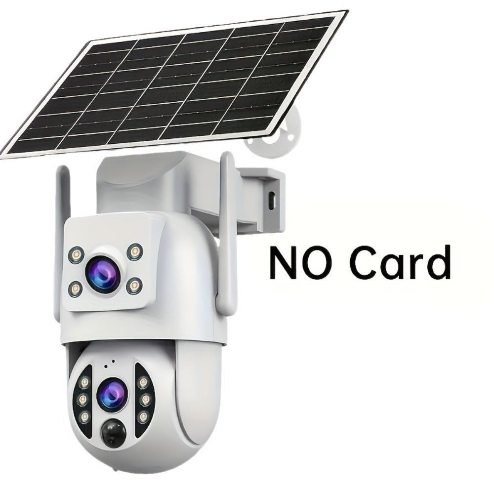 Solar PTZ Security Camera Dual Lens 1296P – 360° Outdoor WiFi Surveillance with Built-In Display, Color Night Vision, Two-Way Audio, Motion Detection & Rechargeable Battery by JOOAN