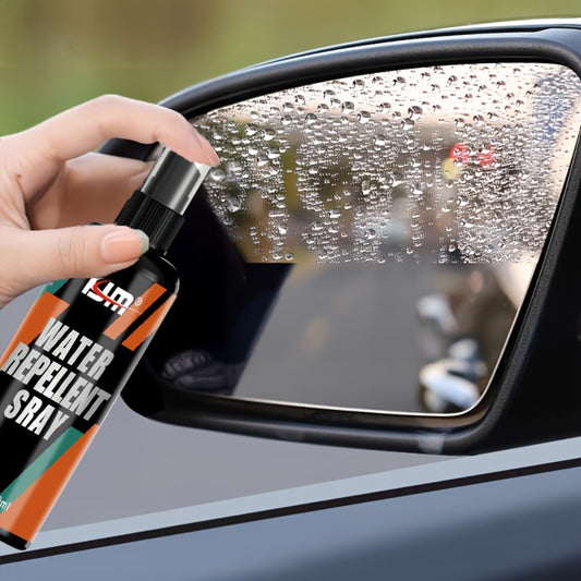 Car Windshield Waterproof Anti-Fog Spray 3.38oz – Hydrophobic Glass Coating | Oil Film Remover | Rain Repellent for Car Windows, Windshields & Wipers | Includes Sponge