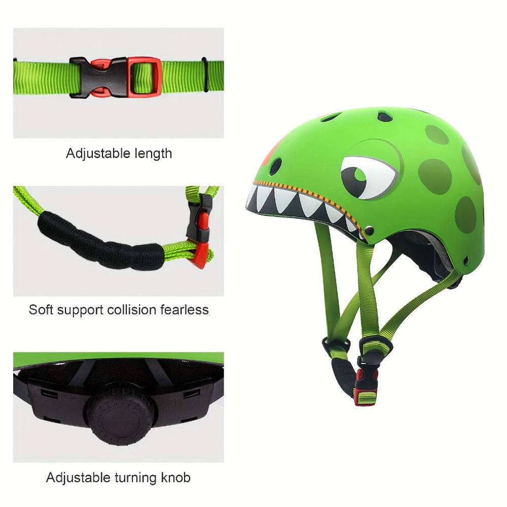 Kids Bike Helmet with Knee and Elbow Pads, Adjustable Gear Set for Ages 5-14, 350g with Ventilation
