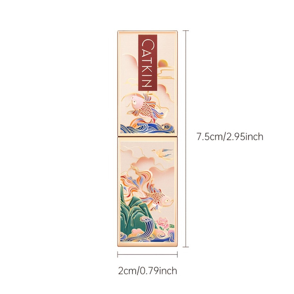 Lip Balm CATKIN Tinted Stick with Five Named Shade Options, Glossy Finish and Floral Packaging