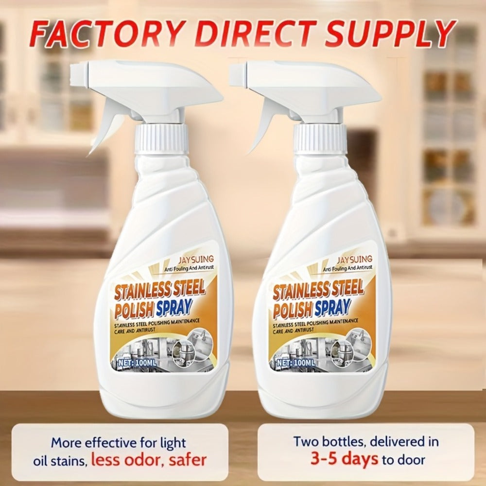 Stainless Steel Polish Trigger Spray in 3.38oz Single-Bottle or Two-Bottle Checkout Options