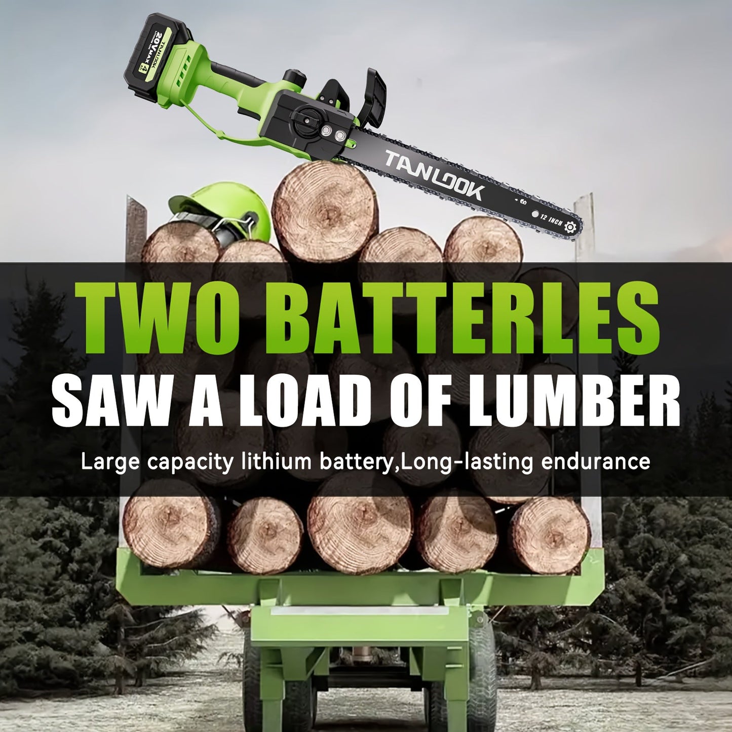 Cordless Electric Chainsaw – Battery Powered, Portable Chain Saw for Tree Pruning, Wood Cutting, Garden & Yard