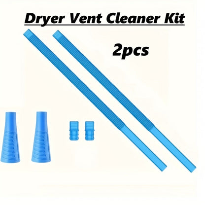 Dryer Vent Cleaner Kit 2pcs Vacuum Hose Attachment Replacement Parts Lint Trap Brush Flexible Dryer Duct Cleaning Tool for Dryer Vent Removal Blockage Prevention Home Laundry