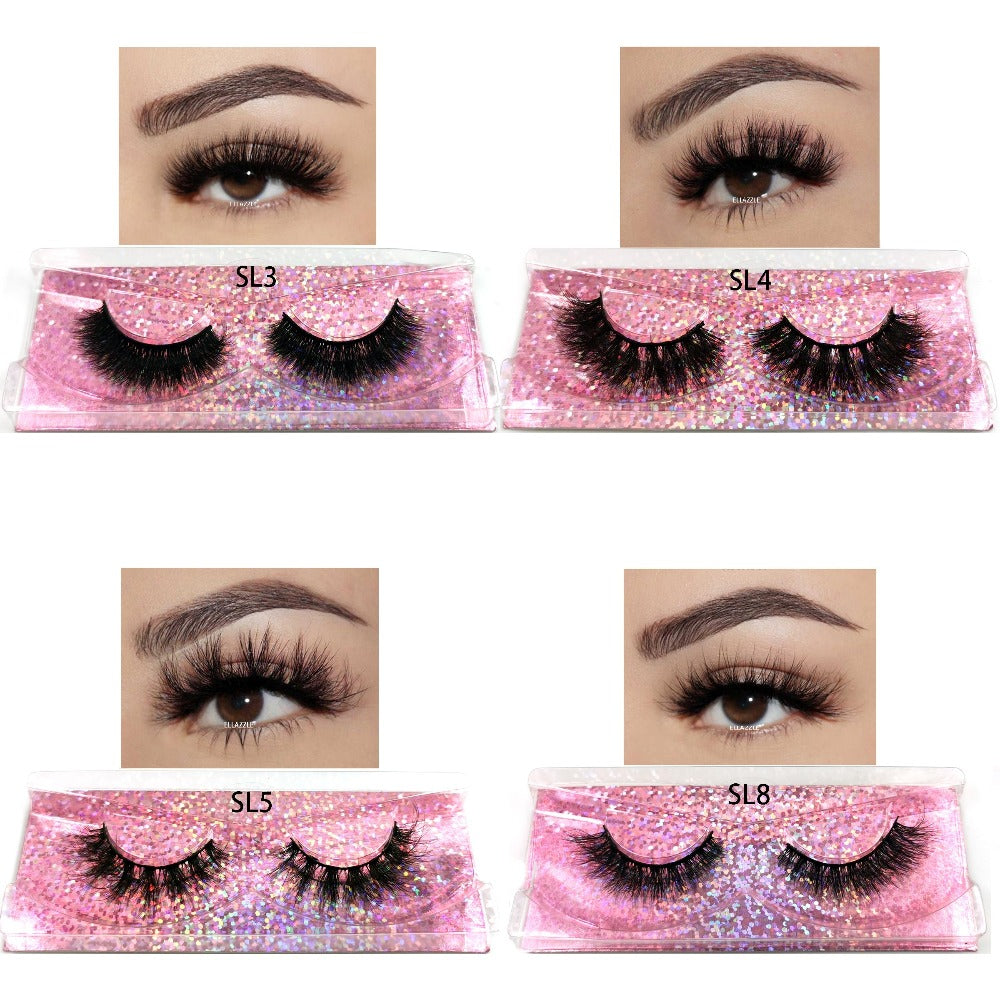 DD Curl False Eyelashes Multipack with 20 Pairs across Five Mixed Styles in Glitter-Top Round Cases