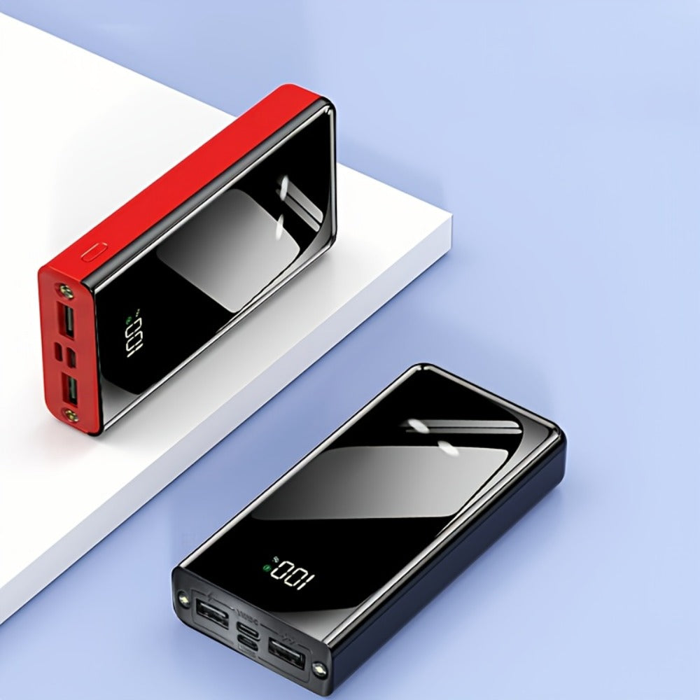 Power Bank 50000mAh 22.5W Two-Way Charging with Dual Input/Output and Digital Display in Black or Red