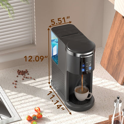 1200W-Labeled Single-Serve Coffee Maker with 40oz Tank, Five Cup Selections and Self-Clean Control