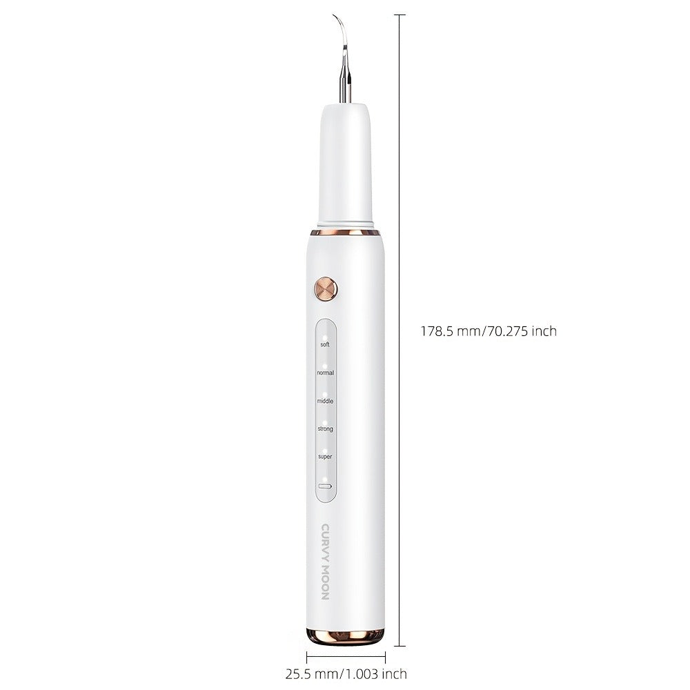 Ultrasonic Tartar Remover Electric Tooth Cleaner 5-Speed IPX6 Waterproof USB Rechargeable Dental Scaler with LED Light Mirror 2 Tips Plaque Stain Removal Tool for Home Oral Care Adults