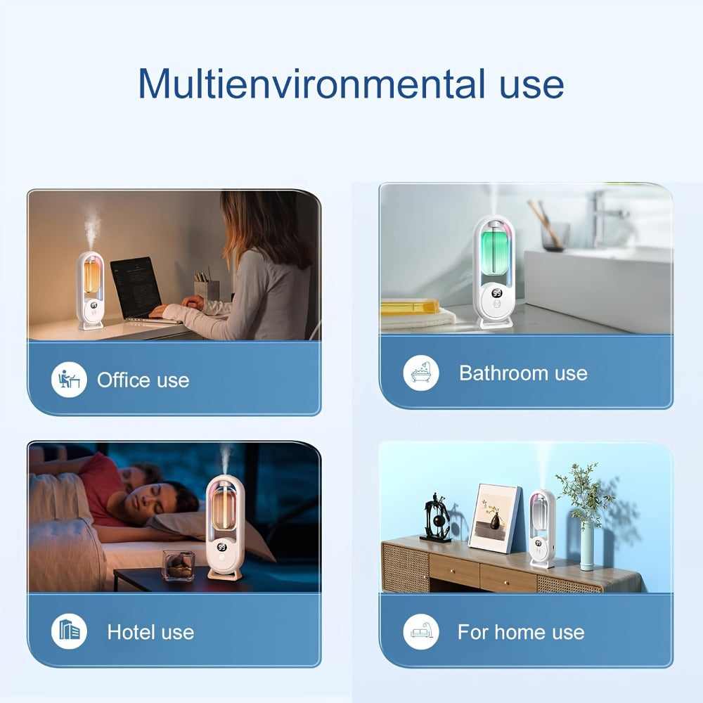 USB Essential Oil Diffuser with Five-Level Display, Multicolor Light and One-, Three- or Five-Bottle Bundles