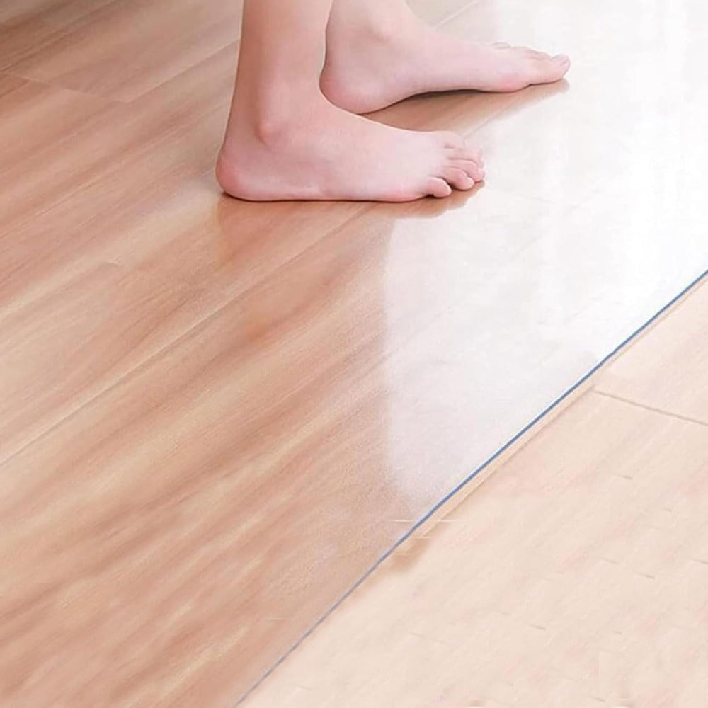 Clear PVC Floor Protector Mat with 29 Rectangular Size Options, Including 1.5mm Formats up to 44 x 120 Inches
