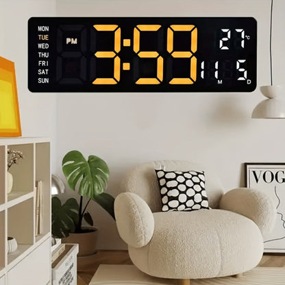 Digital Wall Clock with 16 Inch LED Color Display and Smart Auto-Dimming 10-Level Brightness