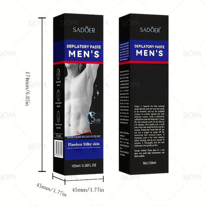 Hair Removal Cream ADOER 150ml Pump Bottle for Men’s External Chest Back Arm and Leg Grooming