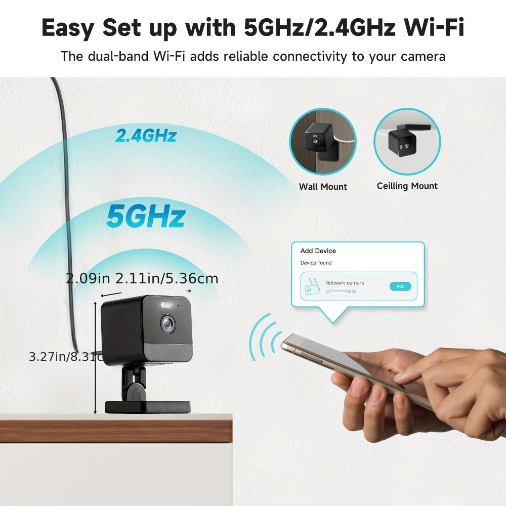 Indoor Security Camera 4-Pack Dual Band WiFi – Full Color Night Vision, Motion Detection Alerts, Two-Way Audio, Built-In Siren, Baby & Pet Monitor, 256GB SD & Cloud Storage for Home
