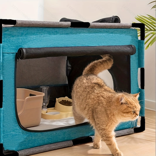 Plastic Pet Whelping Box & Indoor Playpen for Cats, Dogs, Kittens & Puppies – Assembleable, Ventilated, Durable Nest for Home Use