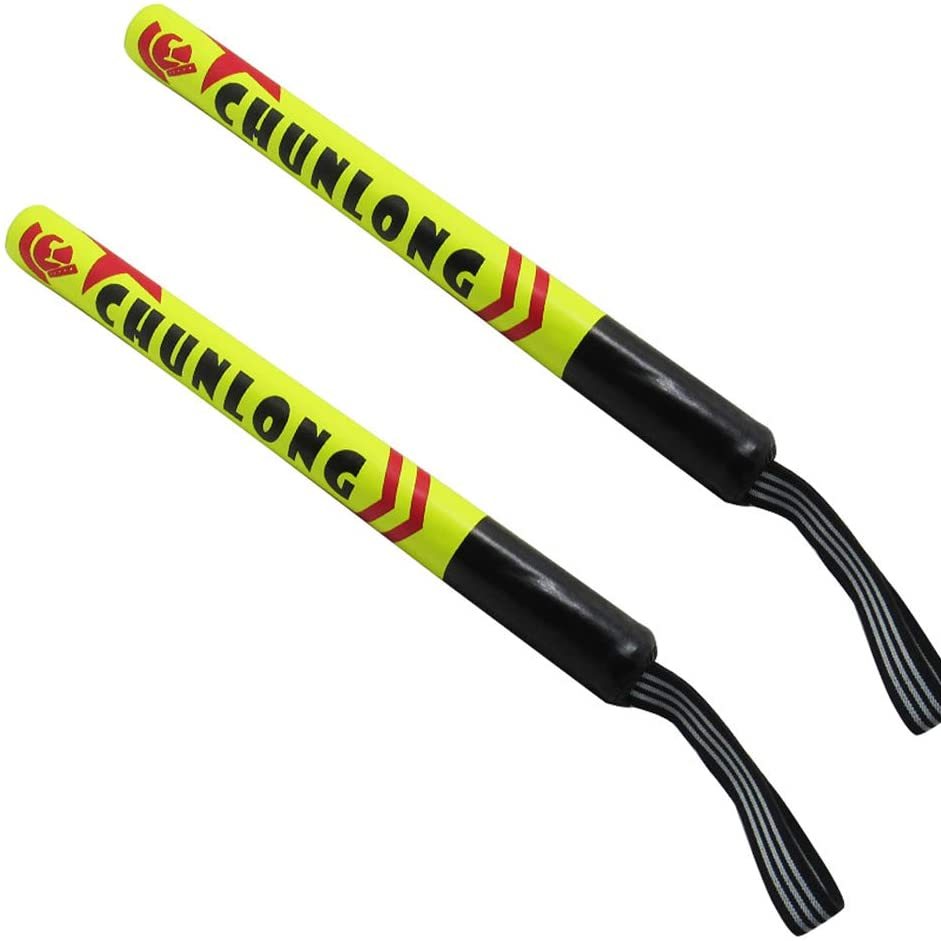 Pair of 46 cm Handheld Boxing Target Sticks in Green, Blue, Yellow or Purple with Wrist Lanyards