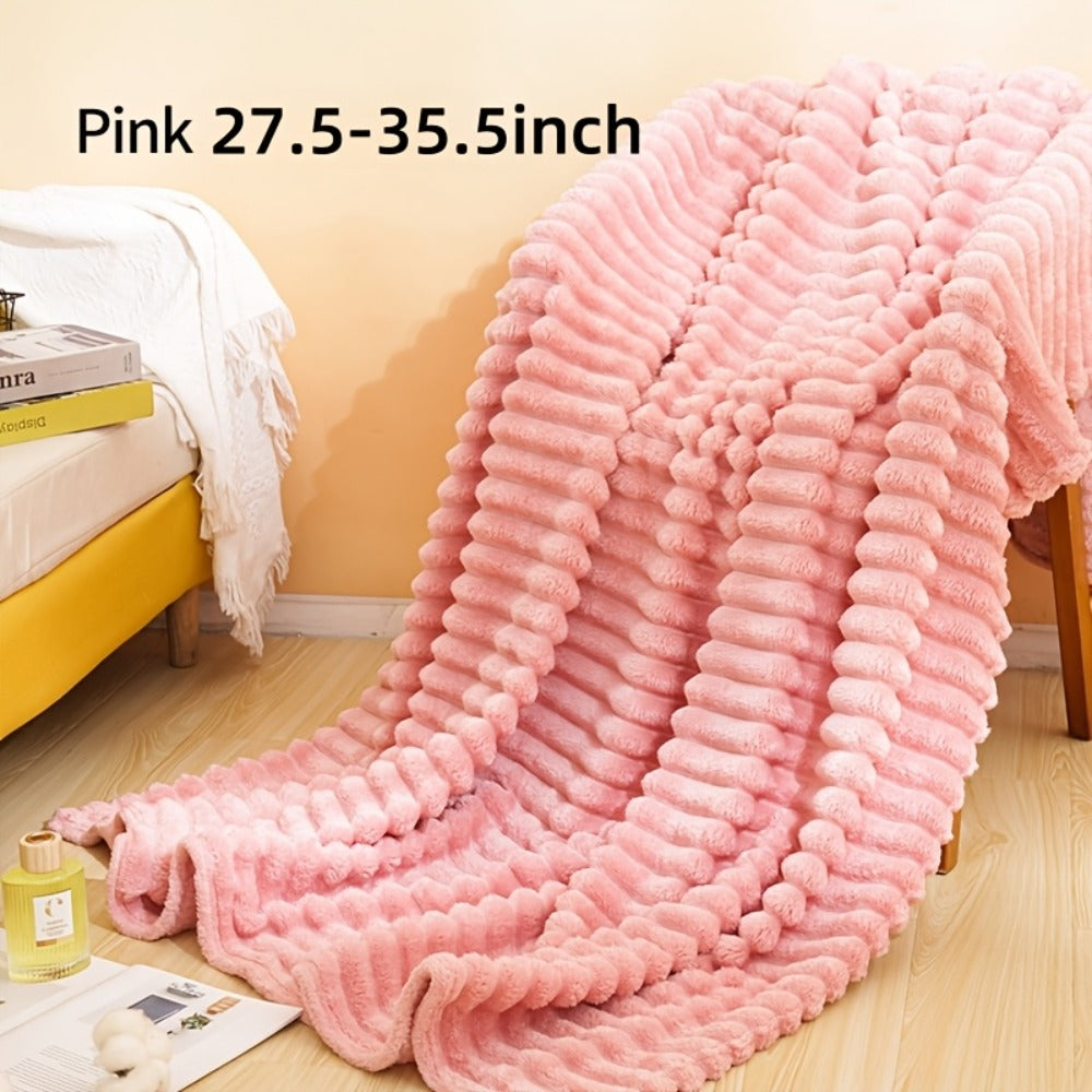 500gsm Heavy Plush Blanket – Ultra Thick Soft Warm Fluffy Blanket for Bed, Sofa & Travel, Baby to Double Size, 5 Colors