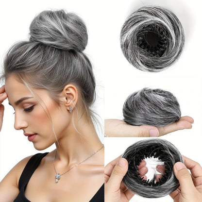 Hair Accessories Four-Inch Curly Bun Hair Piece in Six Synthetic Fiber Colors for Updo Styling