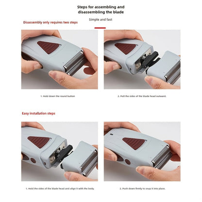 Electric Shaver Dual-Head Razor with Stainless Steel Blades, USB Charging and 60+ Minute Wet/Dry Runtime
