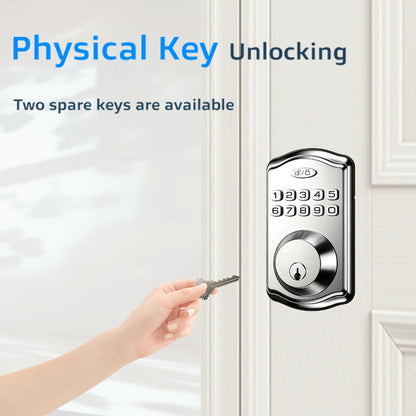 Smart Door Lock Tuya Front Door Deadbolt with Fingerprint Keypad Bluetooth App and Hidden Key