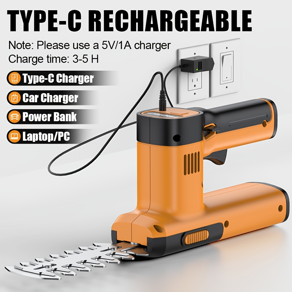 Electric Hedge Trimmer 2-in-1 Cordless with Rechargeable Lithium Battery, Brushless Motor Pruning Shears & Grass Shrub Cutter for Garden, Lawn, Yard & Branch Trimming – Gift for Men