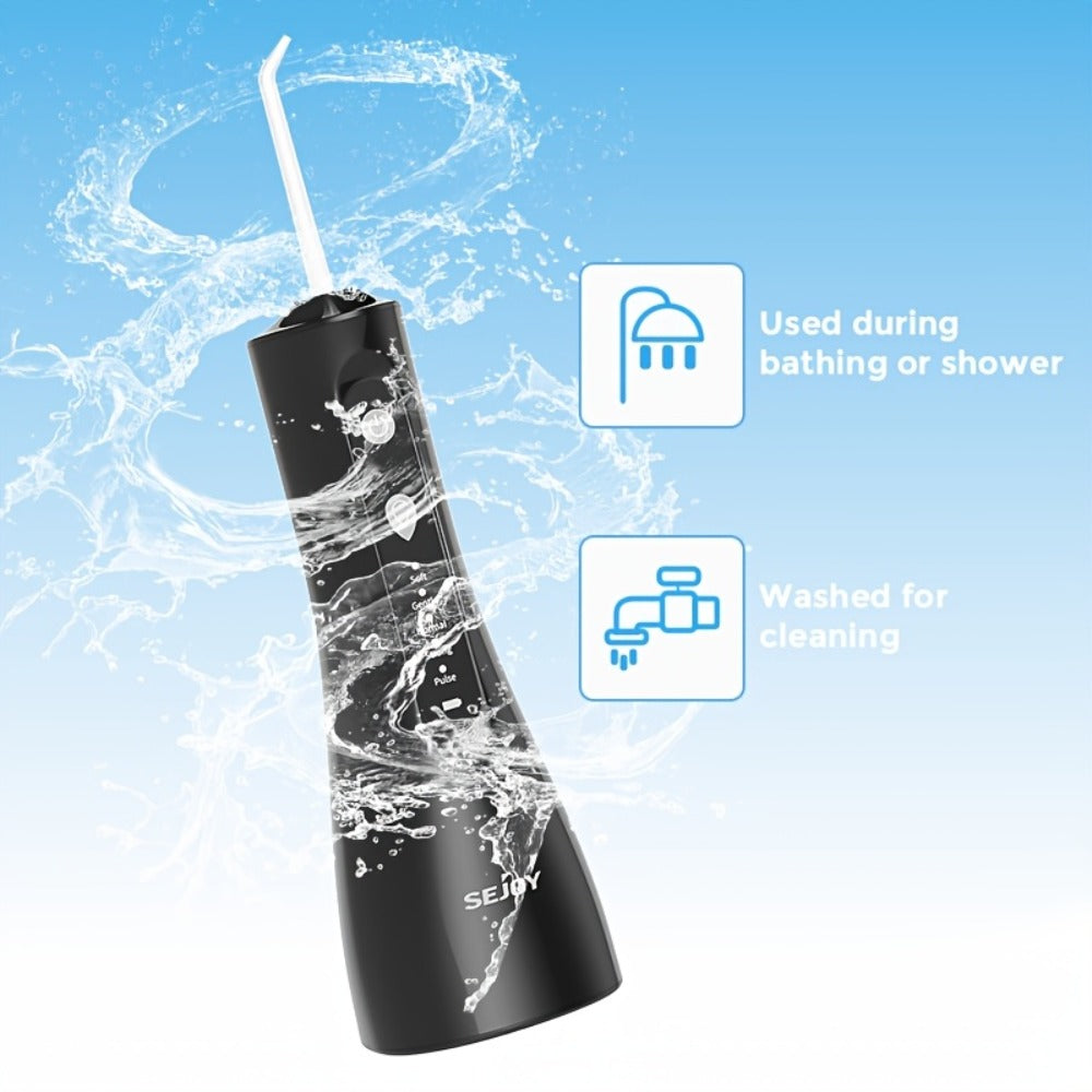 Portable Water Flosser Oral Irrigator – USB Rechargeable Cordless Dental Tooth Cleaner with 10.14oz Reservoir for Deep Clean, Braces, Implants, Home & Travel