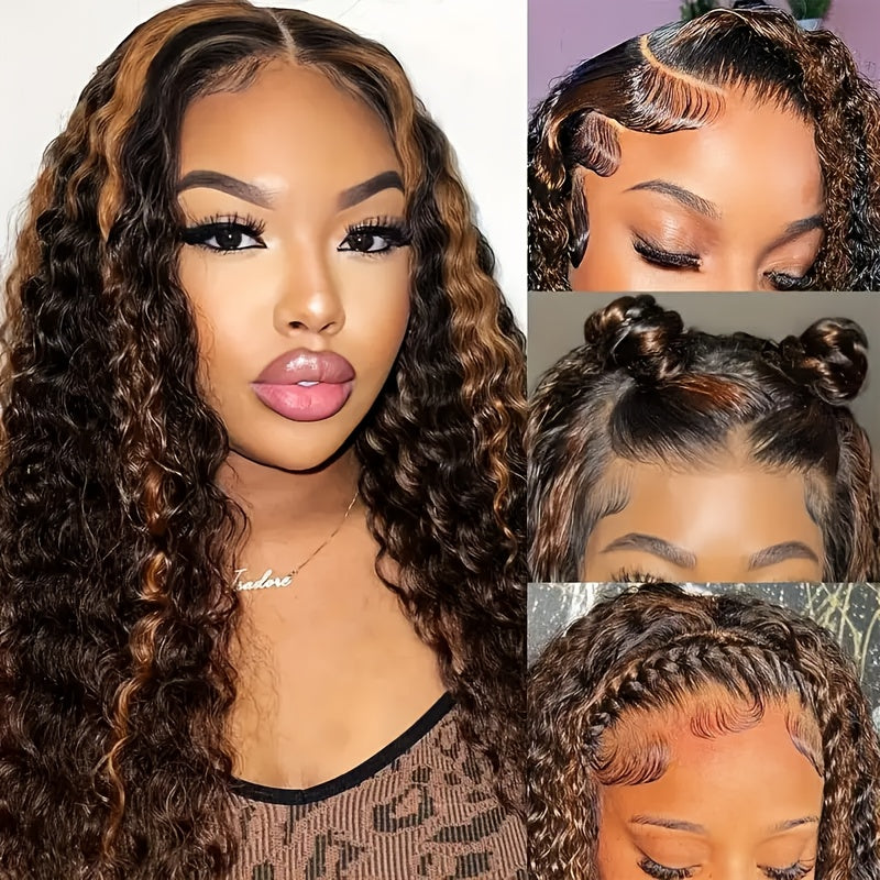 Deep Wave Human Hair Wig with 13x4 HD Lace Front, 180% Density and 14-34 Inch Length Options