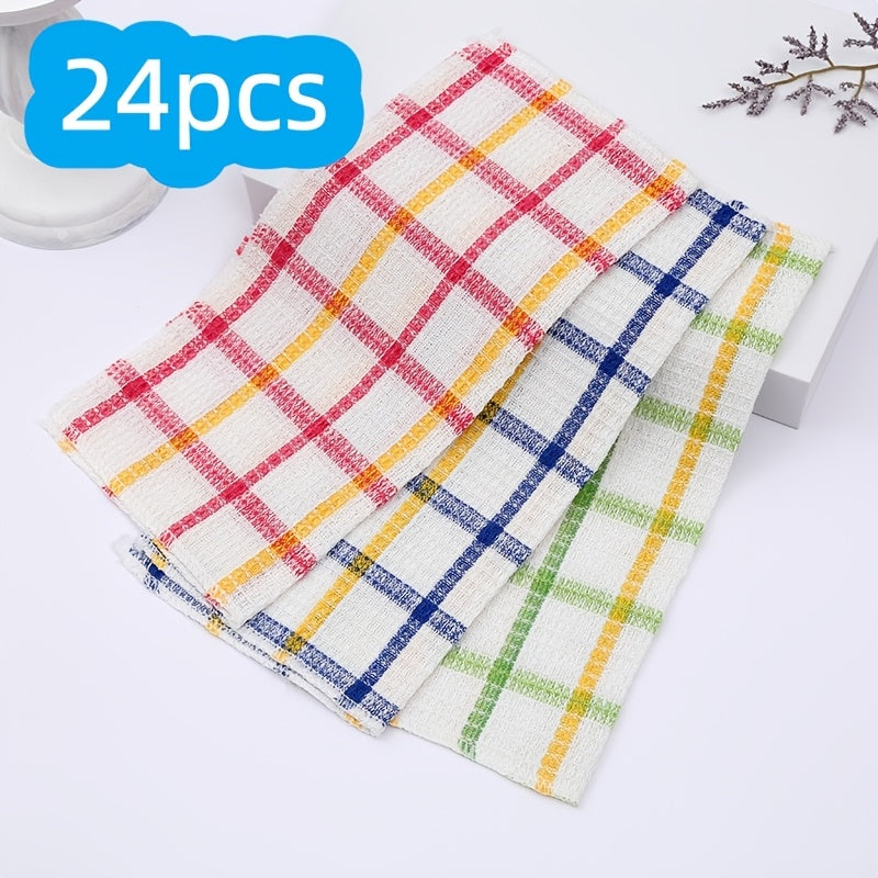 24-Piece Square Kitchen Cleaning Cloth Set in Random Assorted Patterns for Dishes, Counters and Home Use