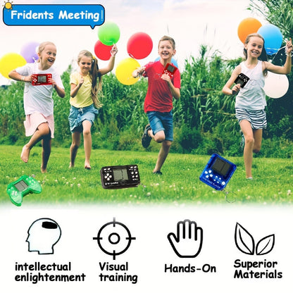 18-Piece Mini Game Keychain Set with Controller and Handheld Shapes in Six Pictured Case Colors