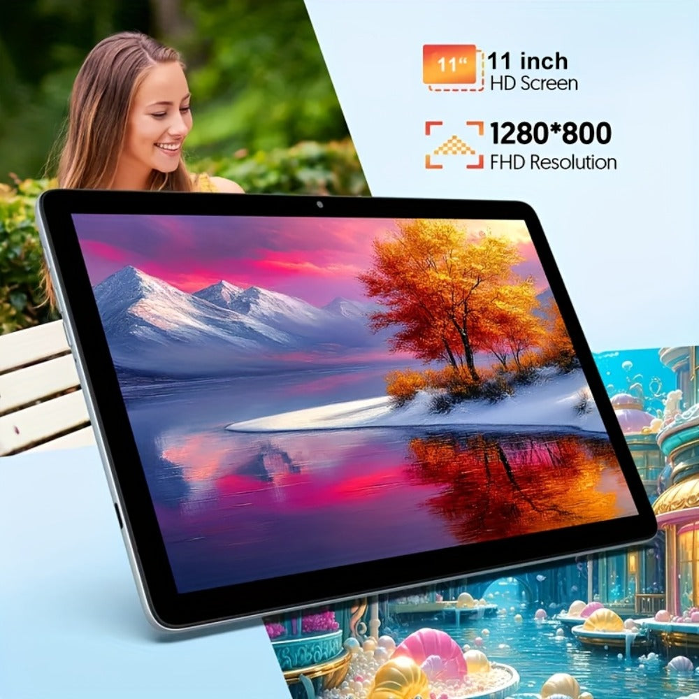 11-Inch Android 15 Tablet Bundle with 12GB Memory, 128GB Storage, Keyboard Case, Stylus and Mouse