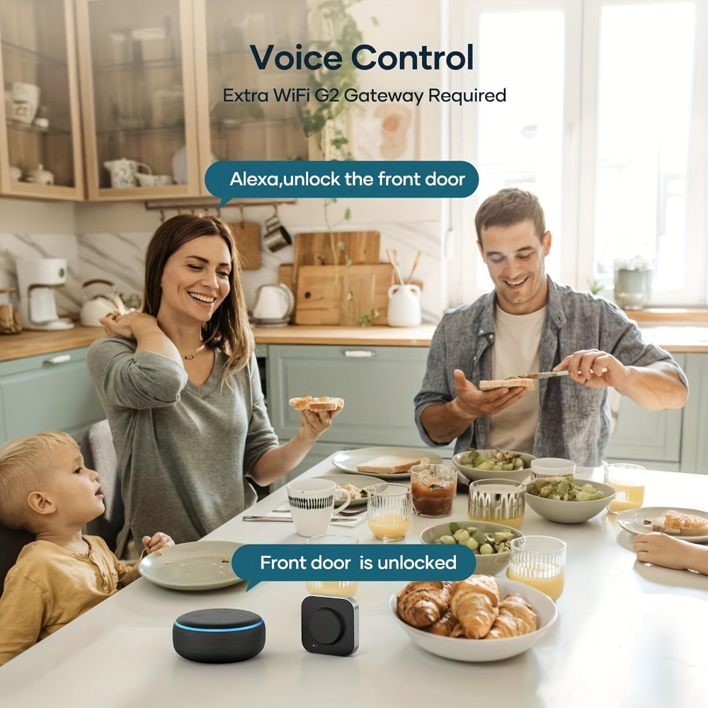 Smart Door Lock SMONET Fingerprint Keypad Bluetooth Deadbolt Handle Set in Bronze Black or Silver