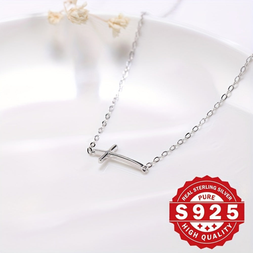 Anklet for Women - 925 Sterling Silver Cross for Minimalist Hypoallergenic Ankle Bracelet - product detail view 4