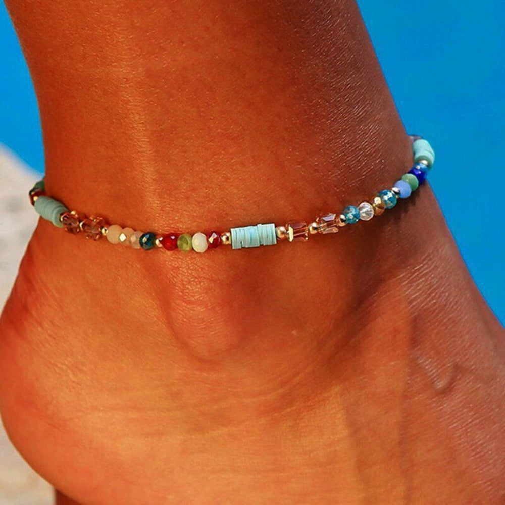 Anklet for Women - for Boho Crystal Bead Handmade Beach Foot Chain Bohemian Ankle Bracelet - main product view