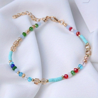 Anklet for Women - for Boho Crystal Bead Handmade Beach Foot Chain Bohemian Ankle Bracelet - product detail view 4