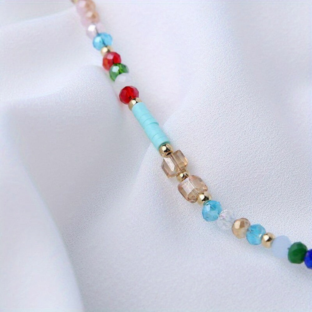 Anklet for Women - for Boho Crystal Bead Handmade Beach Foot Chain Bohemian Ankle Bracelet - product detail view 6