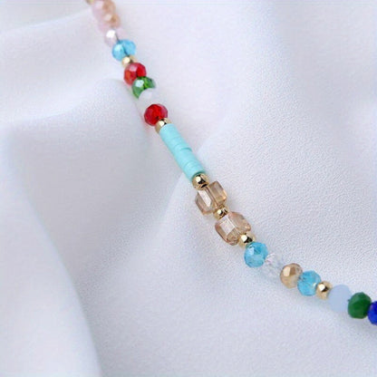 Anklet for Women - for Boho Crystal Bead Handmade Beach Foot Chain Bohemian Ankle Bracelet - product detail view 6